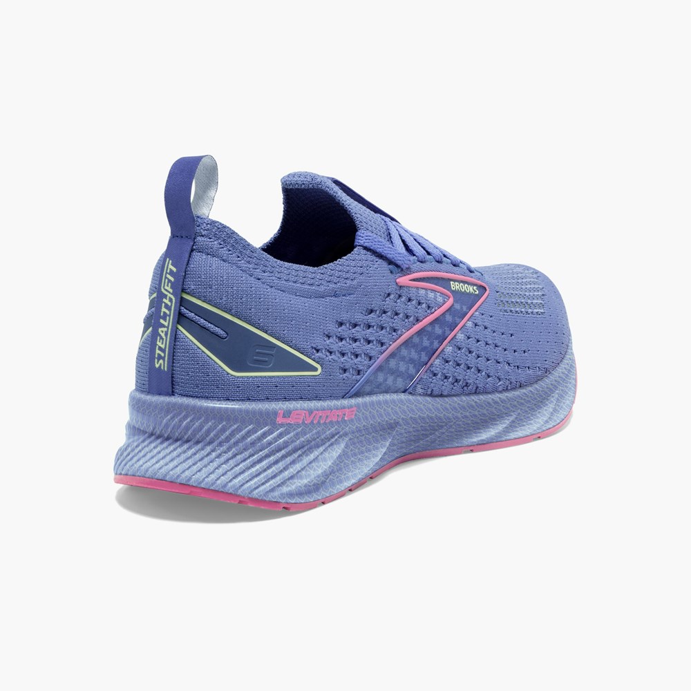 Chaussures Running Route Brooks Levitate StealthFit 6 Noir Bleu Rose Femme | ESI-7609915